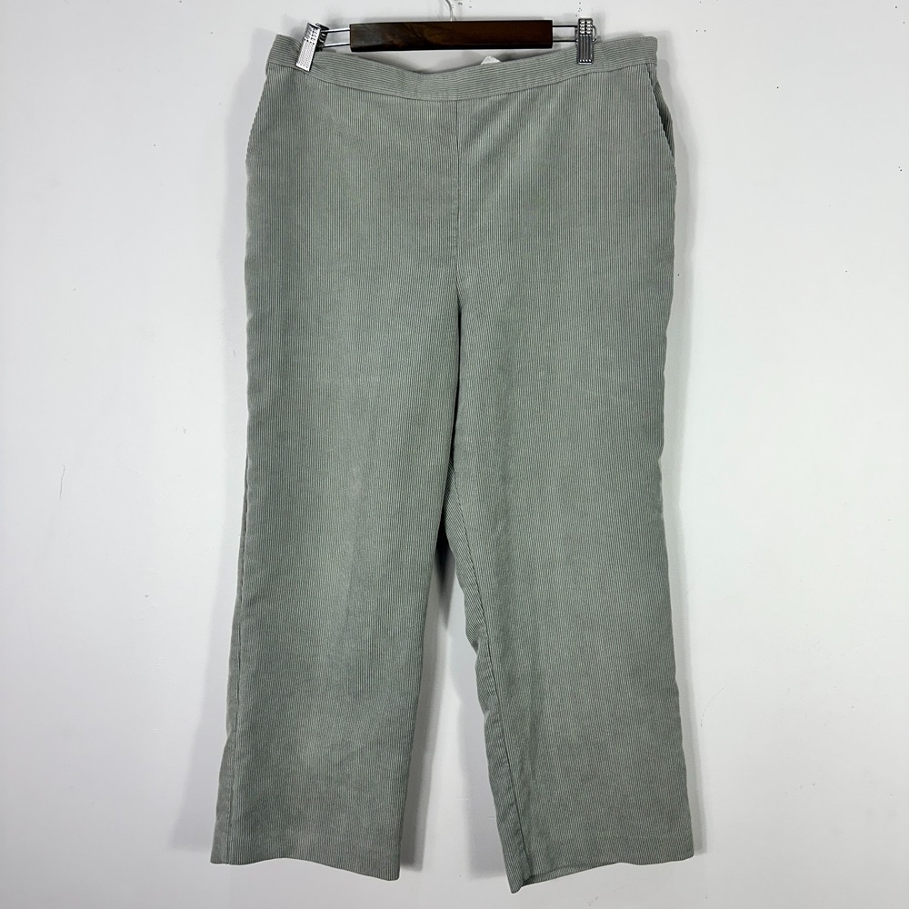 Alfred Dunner Pull On Corduroy Pants Womens 18 Gray Comfort Stretch Pockets